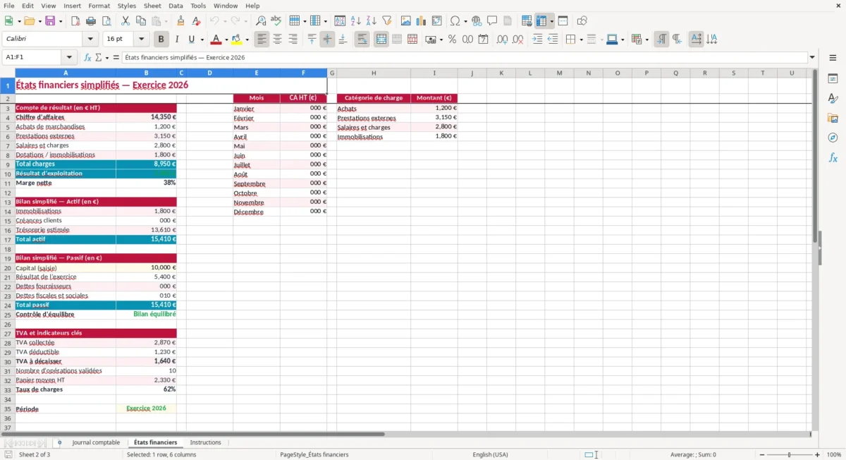 Excel – etats financiers excel – États financiers