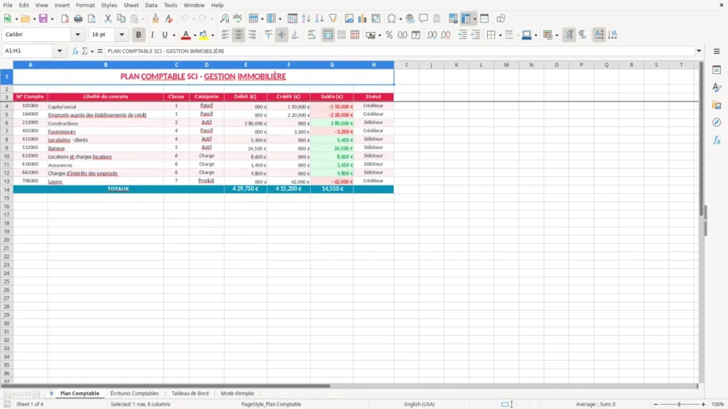 Plan Comptable – Plan comptable SCI Excel – Modèle Gratuit (2026)