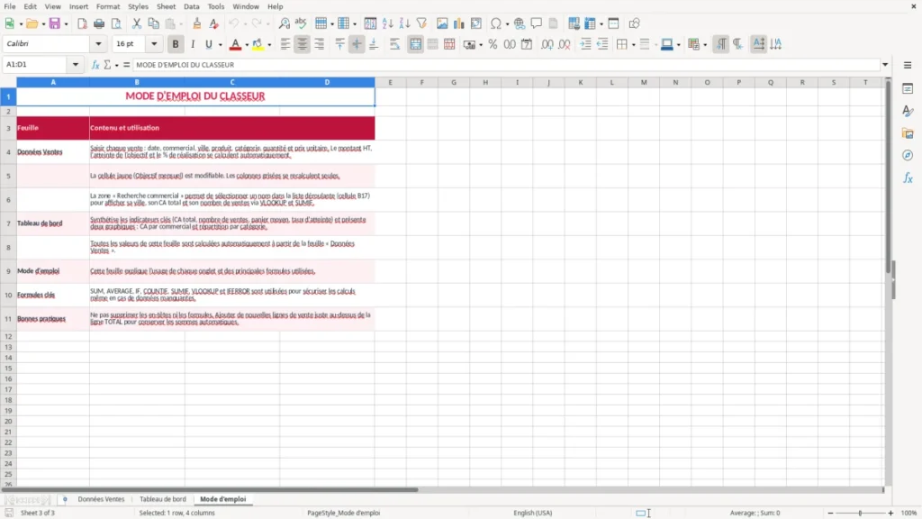 Mode d'emploi – Reporting Excel – Modèle Gratuit (2026)