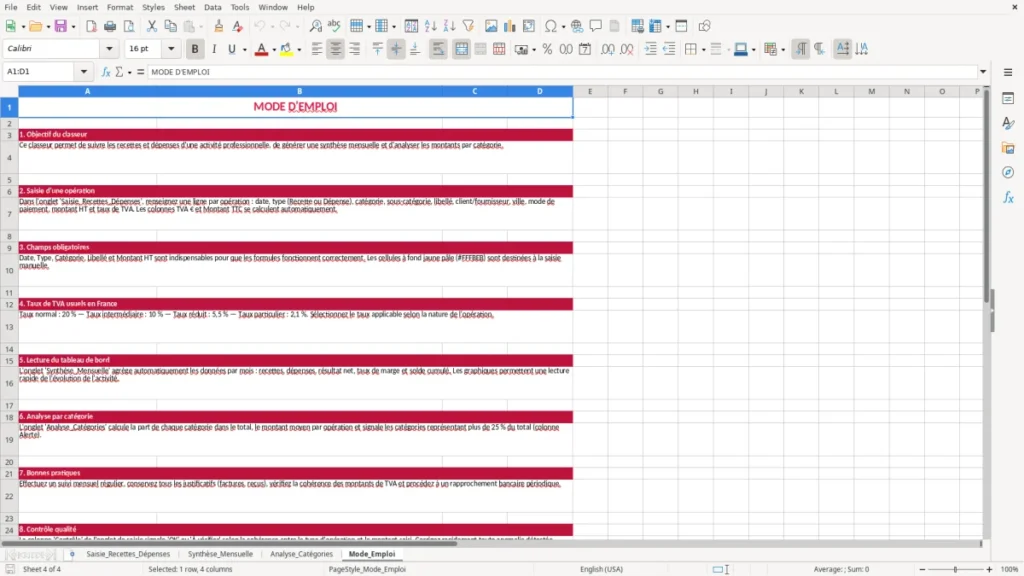 Mode_Emploi – Tableau Recettes Dépenses Excel – Modèle (2026)