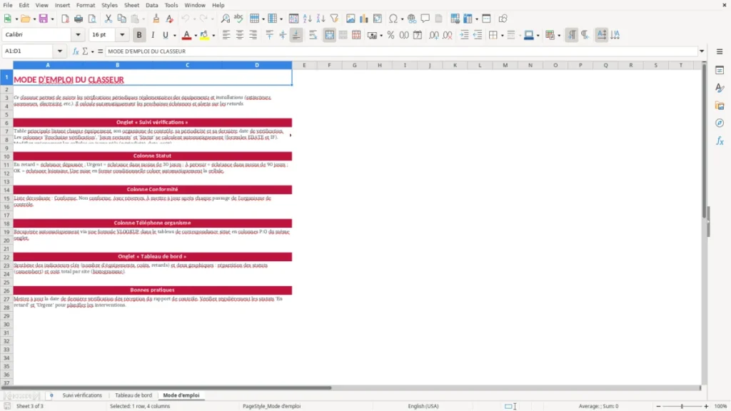 Mode d'emploi – Vérifications périodiques Excel – Modèle Gratuit (2026)