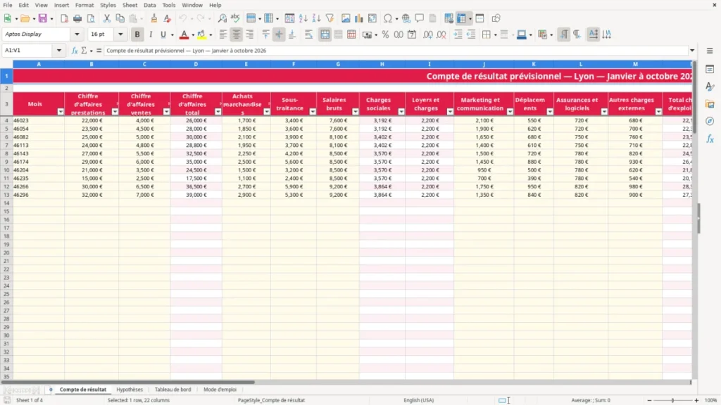 Compte de résultat – Compte résultat Excel – Modèle Gratuit (2026)