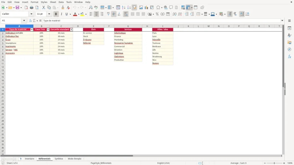 Référentiels – Fiche inventaire matériel informatique Excel – Modèle Gratuit (2026)